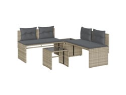 Maison Exclusive - Set De Sofás De Jardín 4 Pzas Y Cojines Ratán Sintético Gris