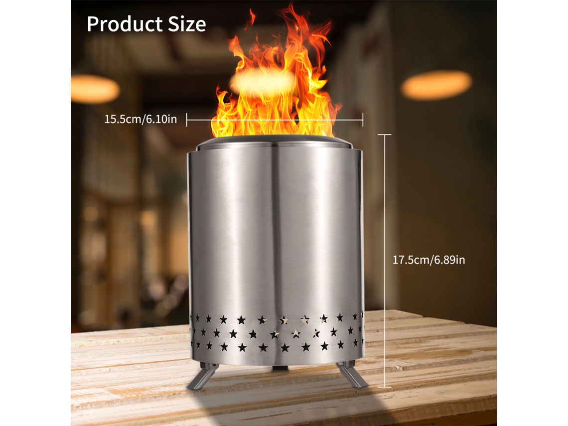Brasero De Mesa Aoresac Con Soporte, Brasero De Exterior Sin Humo Con Bolsa De Transporte.