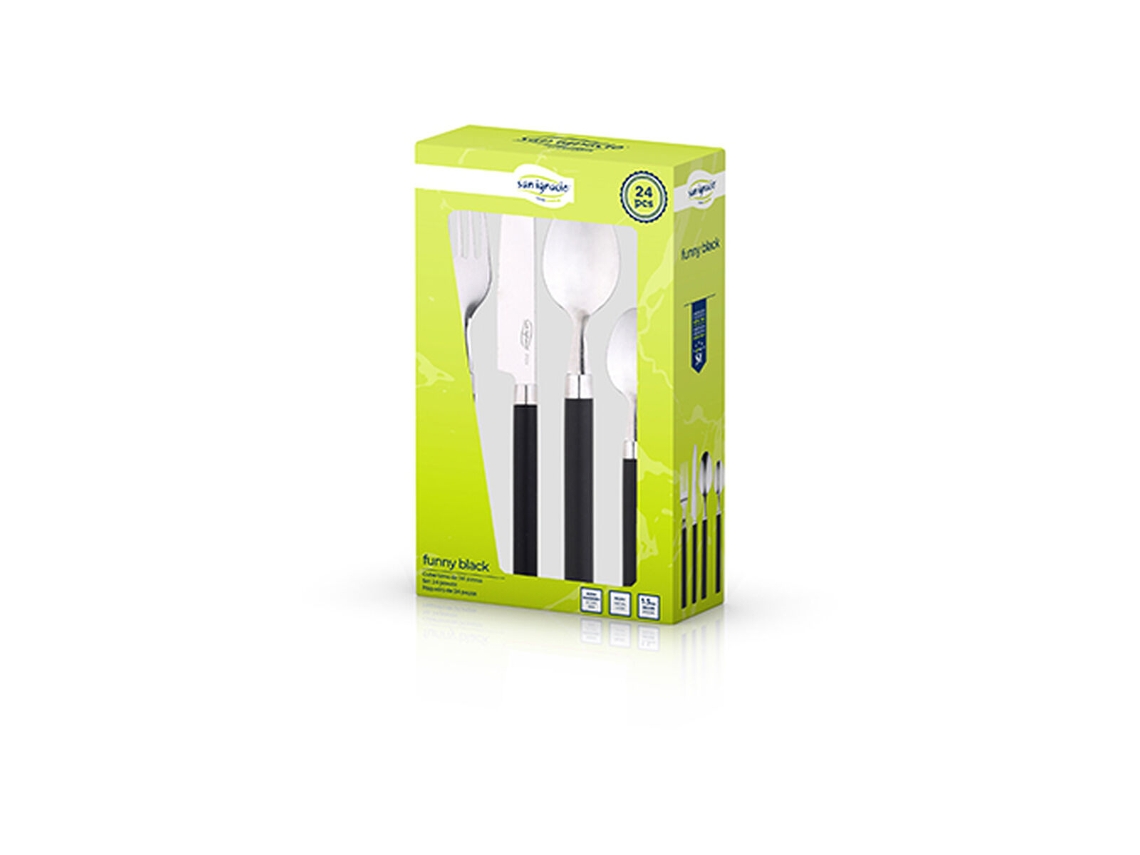 Cubertería SAN IGNACIO FUNNY (Negro - Acero Inoxidable - 24 Piezas)