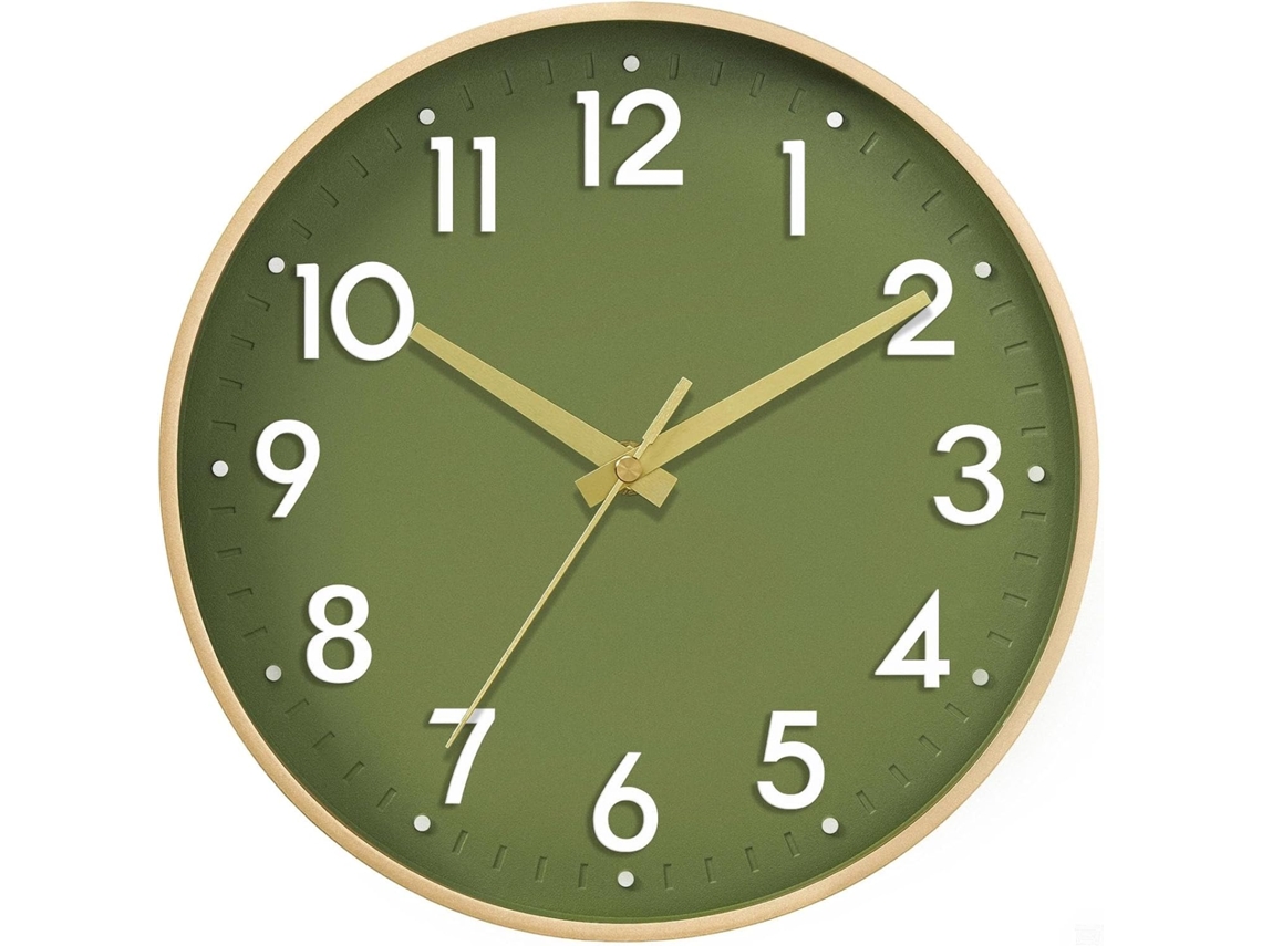 Reloj de pared analógico de 30 cm, silencioso, a pilas, decorativo. Nicecee (30 cm)