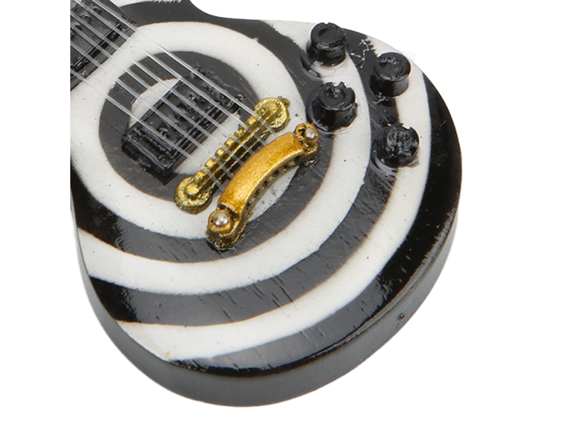 Modelo De Guitarra En Miniatura De Madera De Tilo Con Detalles Refinados Para Decoración Y Regalo.