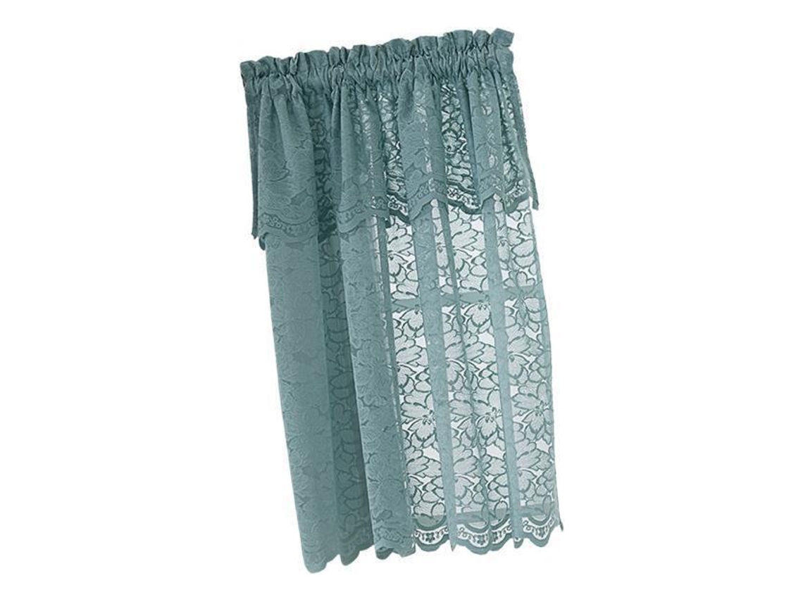 2x Cortinas Para Ventana Con Cenefa De Gradas Bordadas Para