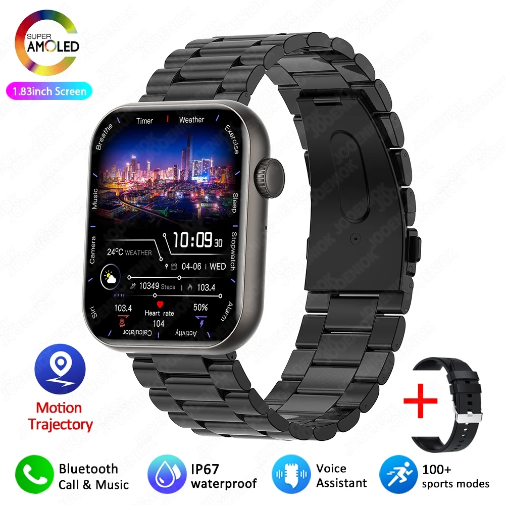 Reloj Inteligente (acero Negro)con Control Táctil De Pantalla Completa, Monitorización De La Frecuencia Cardíaca Y Más De 100 Modos Deportivos