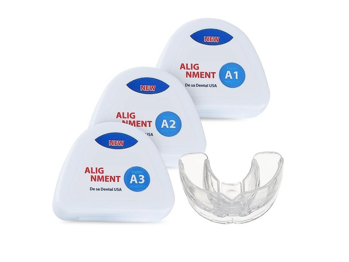 Juego De 3 Brackets De Silicona Falsos Para Alinear Los Dientes - Brace Trainer