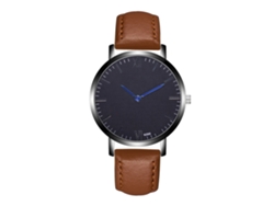 Reloj De Pulsera Unisex Sencillo De Cuarzo Con Correa De Piel Sintética Zhoulianfa Coffee