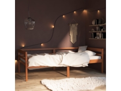 Estructura Cama Sin Colchón Madera Pino Marrón Miel 90x200 Cm