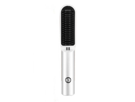 Rizador de doble uso de cerámica inalámbrico USB 2 en 1 para viajesWhite Bisbisous AUJEZON