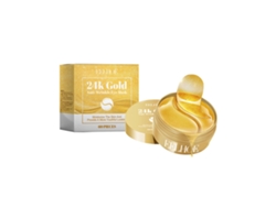 Mascarilla para ojos de oro de 24k - Antiarrugas, hidratante, iluminadora, reduce las ojeras, 60 unidades