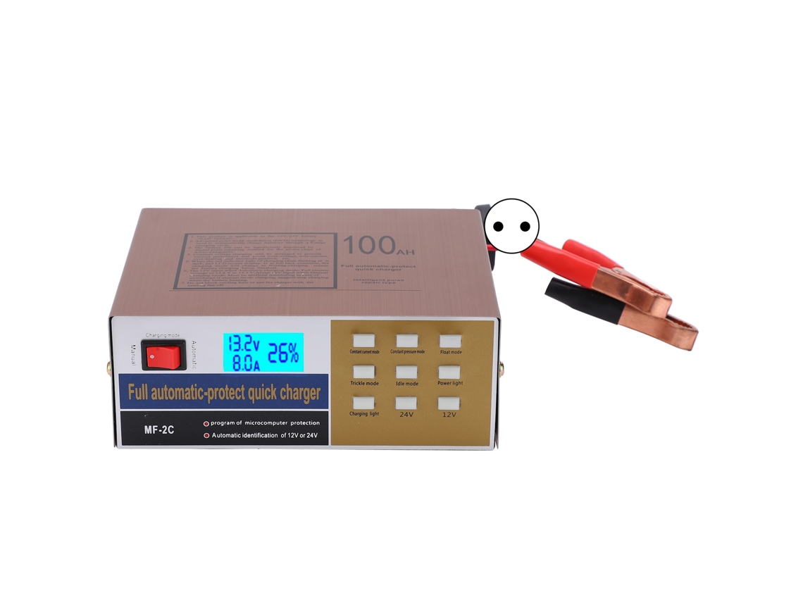 Carregador de bateria inteligente 220w 12v 24v para carro e motocicleta com conexão AC250VEU