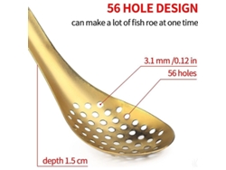 Cuchara De Barra Slotada De Acero Inoxidable Para Esferificación Molecular Mixologist Oro 16.5cm