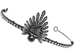Nuobesty Tiara De Calavera Con Diamantes De Imitación En Blanco Y Negro, Corona Gótica Decorativa Para Mujer