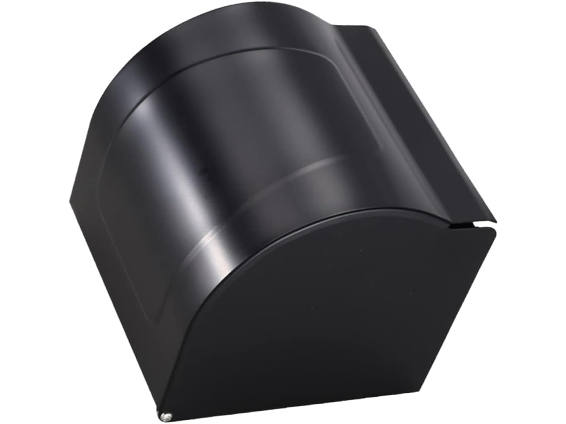 Soporte para estante de papel, hierro forjado, negro, compacto