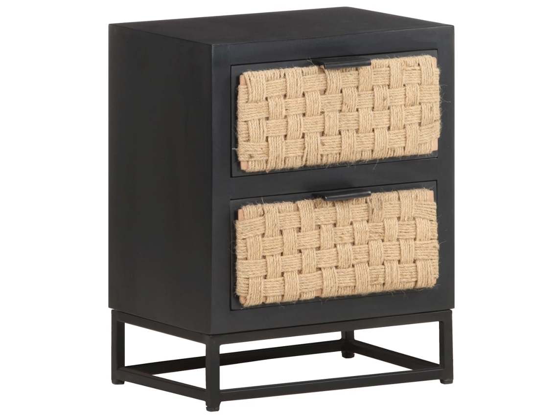 Mesita de Noche 40X30X50 Cm Madera de Mango Maciza