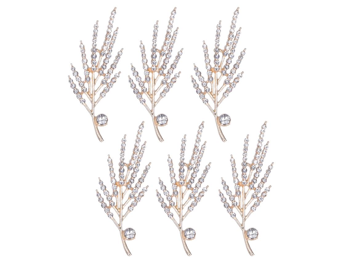 6 Piezas De Broches De Flores Diy Con Diamantes De Imitación Para Decoración De Ropa Y Zapatos, Accesorio Plateado
