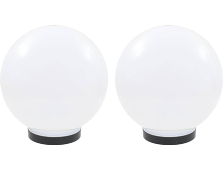 vidaXL Juego de lámparas de bola LED 2 piezas esféricas 25 cm PMMA