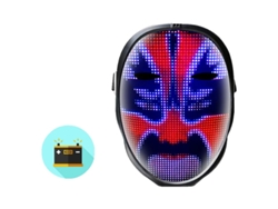 Máscara LED luminosa, personalizable, control por gestos, pantalla vibratoria, recargable para adultos