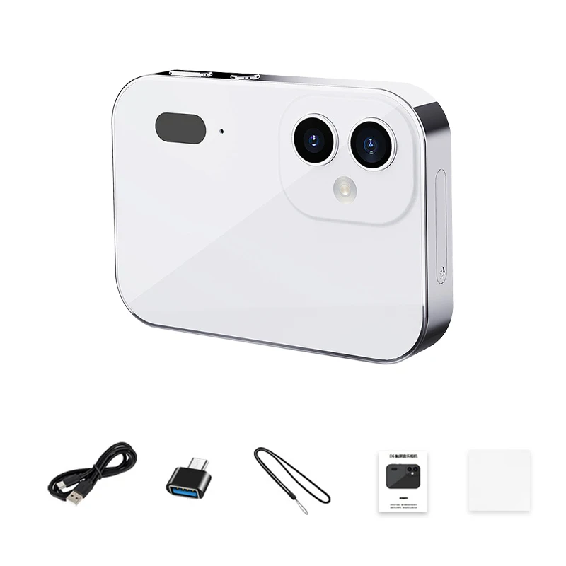 (blanco -32g) Cámara Digital 4k - Función De Visión Nocturna -3 ''- Pantalla Táctil De 64 Megapíxeles -otg- Zoom Digital 16x - Cámara Recreativa
