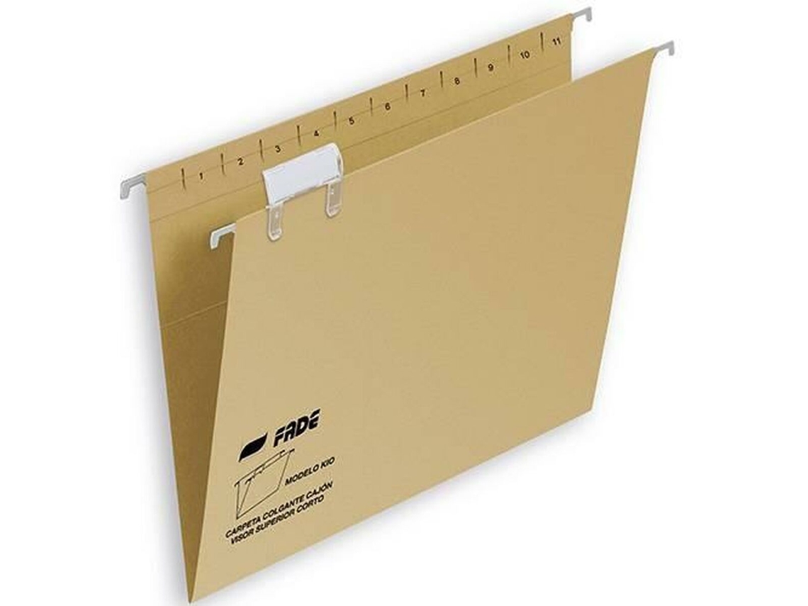 Carpeta colgante FADE KIO Etiqueta de nombre Visor Transparente Marrón A4 Cartulina (50 Unidades)