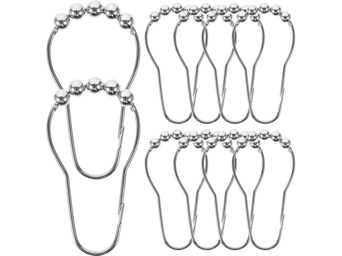 Ganchos Decorativos De Metal Para Cortinas, 24 Piezas, Anillos Plateados De 7 X 4 Cm, Cuentas Creativas