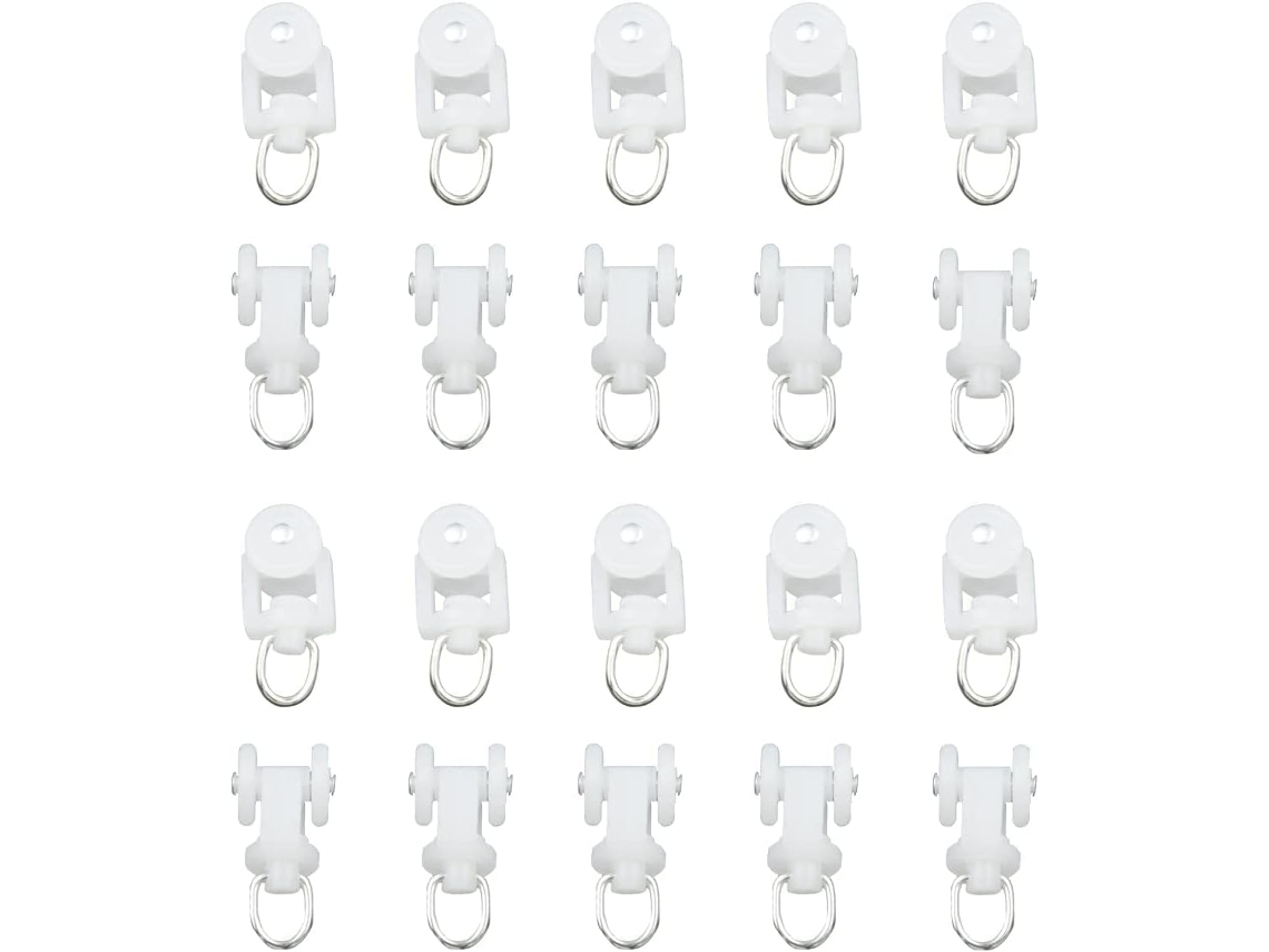 Rodillos para rieles de cortina, soportes con poleas onduladas, rieles de cortina plegables, 20 piezas, 22 x 16 mm, 0,87 x 0, Vayotoy