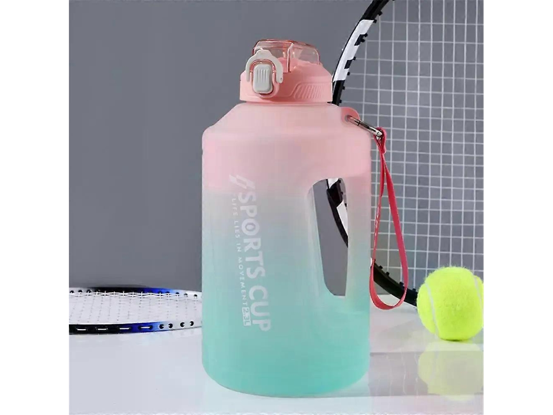Botella De Agua Deportiva De 2 Litros Con Recordatorio De Silicona Y Pajita, Ideal Para Ejercicios, 1500ml/2300ml Rosewell