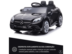 DEVESSPORT Coche Eléctrico Infantil Mercedes SLC 300 12V con Mando, Luces LED, Música y Puertas Abatibles