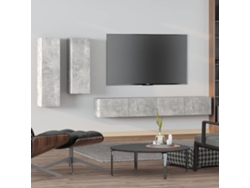 Pack Muebles de Armario Tv 4 Pzs Madera Procesada Gris Cemento