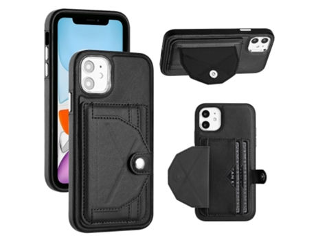 Funda Mobile Phone Cases Shockproof With Card para iPhone 11 Piel Marrón