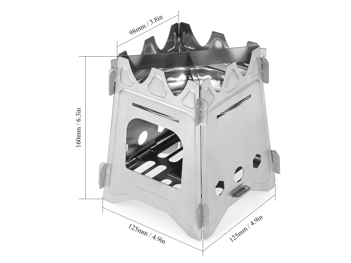 Invernadero Portátil Plegable De Madera Para Camping Con Bandeja Para Alcohol Para Camping, Pesca Y Senderismo