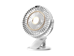 Ventilador de escritorio mini USB portátil recargable con clip de 5 velocidades y pantalla LED, potente ventilador de mesa USHION