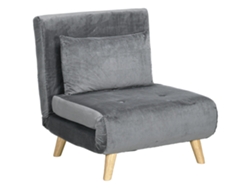 Sillón-cama Plegable Con Respaldo Ajustable, Color Gris.