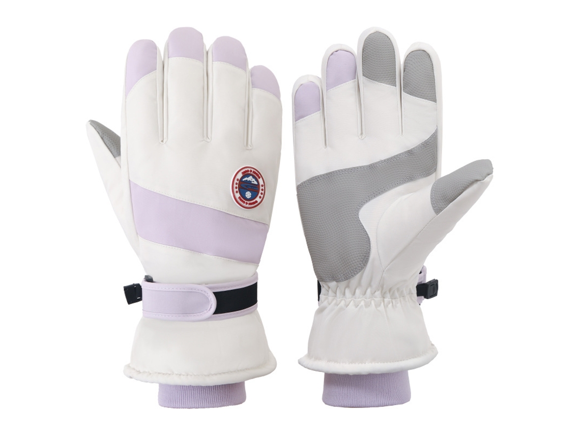 Guantes de esquí de invierno para hombre y mujer, impermeables, resistentes al viento, cálidos y gruesos. Modelo 2311, morados. Talla única. Chennnls.