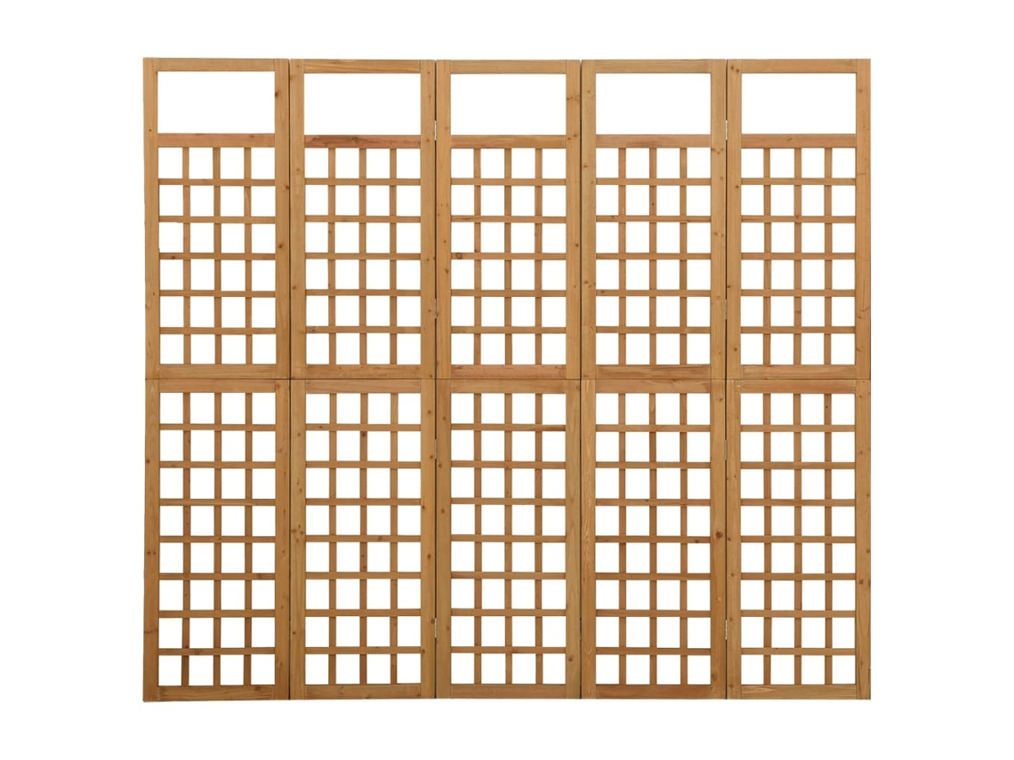 Biombo Divisor | Biombo Separador | Separador De Ambientes/enrejado De 5 Paneles Madera Maciza Abeto 201,5x180 Cm