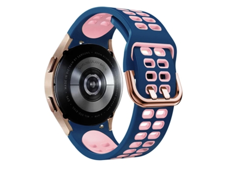Correa de Silicona bicolor con hebilla de doble orificio para Samsung Galaxy Watch 5 40mm/44mm/5 Pro 45mm - azul medianoche/rosa