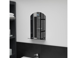 Espejo De Pared Con Estante De Vidrio Templado 30x50 Cm