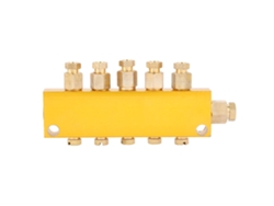 Distribuidor De Aceite De Latón Ajustable, Bloque Colector De 6 Mm, Entrada Y Salida De 4 Mm (1 Entrada, 5 Salidas).