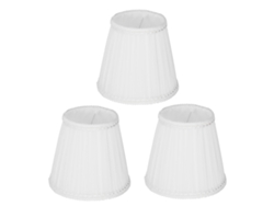 2026-3pcs Lámpara Tela E14 Clipon Moderna Funda Lámpara Mesa Techo Candelabro Blanco