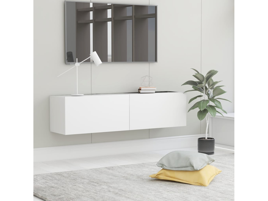 Mueble De Tv Madera De Ingeniería Blanco 120x30x30 Cm