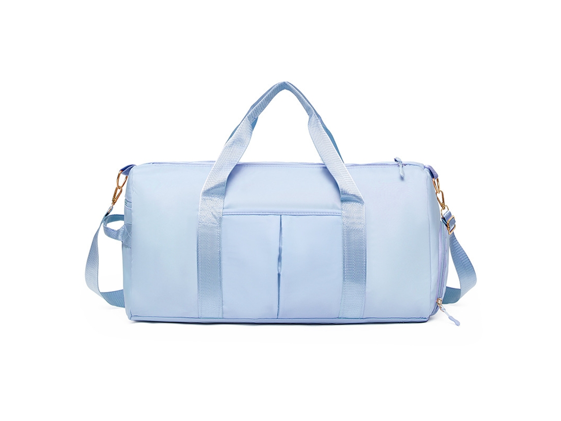 Bolsa de viaje deportiva y fitness, impermeable, con compartimento para zapatos y separadores para artículos secos y húmedos, azul claro Hexinyigjly