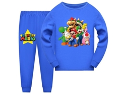 2026-pijamas Niños Niñas 7-14 Años Super Mario Manga Larga Camiseta Pantalones Conjunto Ropa De Dormir Regalos