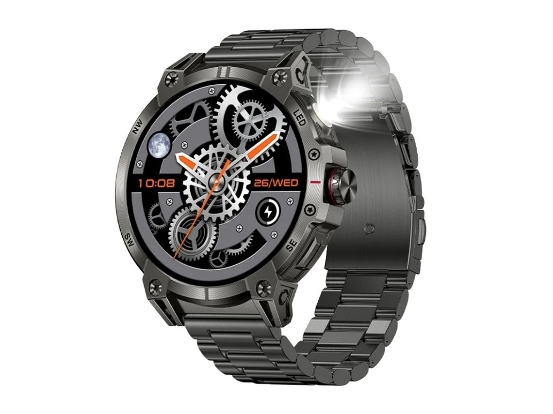 Reloj inteligente KC89 de 760 mAh con brújula y linterna para deportes al aire libre (negro)