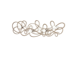 Perchero de pared de hierro Doodle beige de 77 x 25 cm con asas, diseño moderno con líneas entrelazadas, para montaje en pared, fabricado en Italia por Arti Mestieri