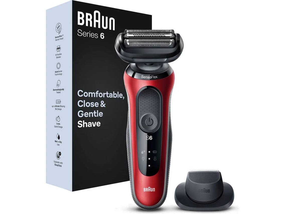 Maquinilla de Afeitar BRAUN SHAVER S6 61-R1200 S RED