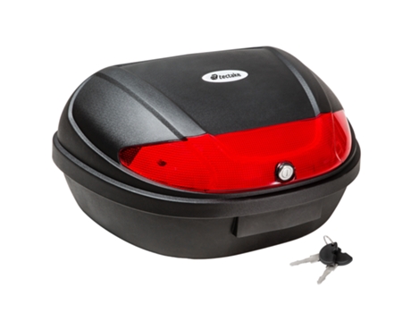 Maleta de Transporte para Motos TECTAKE Baú de Motocicleta com Refletor para 2 Capacetes, Capacidade Aprox. 48 Litros Negro (58 x 43 x 32 cm - 48 L)