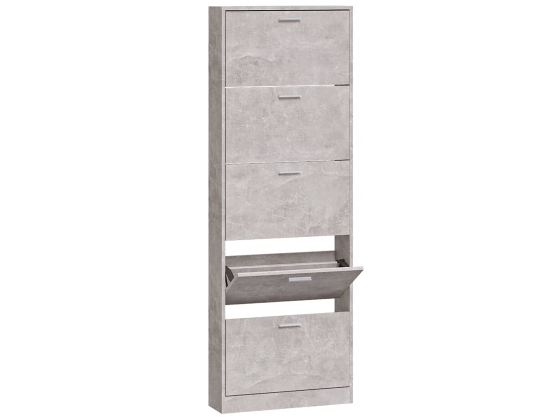 Zapatero 59x17x169 cm Derivados de la Madera Cemento Gris MAISON EXCLUSIVE