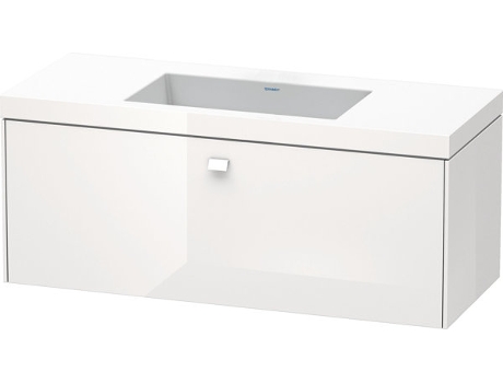 Lavamanos DURAVIT Brioso c-bonded con base mural 120,0x48,0 cm 1 cajón sin rebosadero con banco para grifos sin agujero para grifos