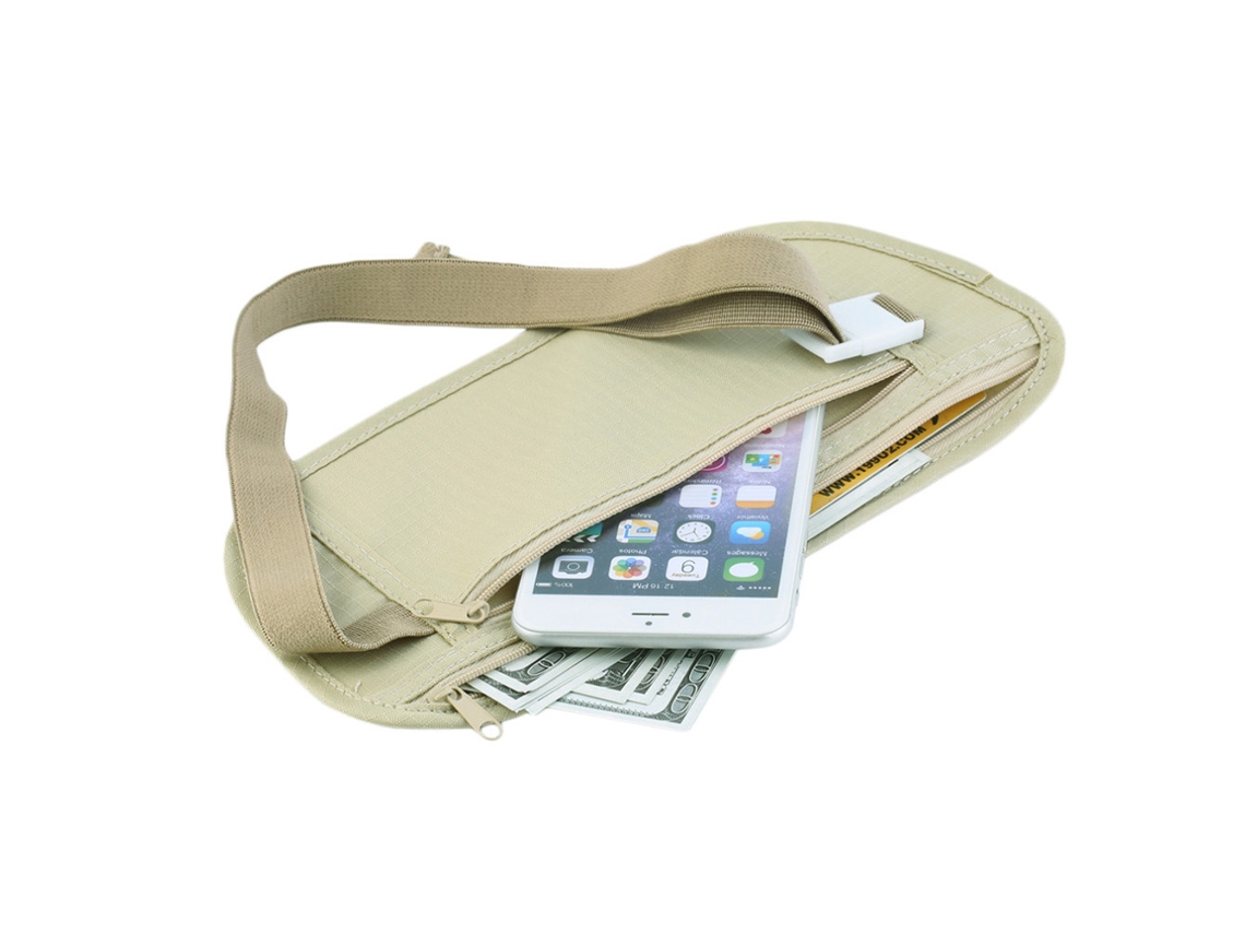 Riñonera De Viaje Con Bolsillo Oculto, Seguro, Delgado E Impermeable Para Pasaporte Y Teléfono.