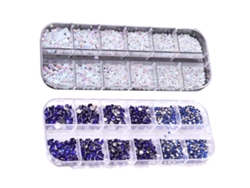 Diamantes de imitación de vidrio con parte posterior plana para decoración de uñas KOFIHETY