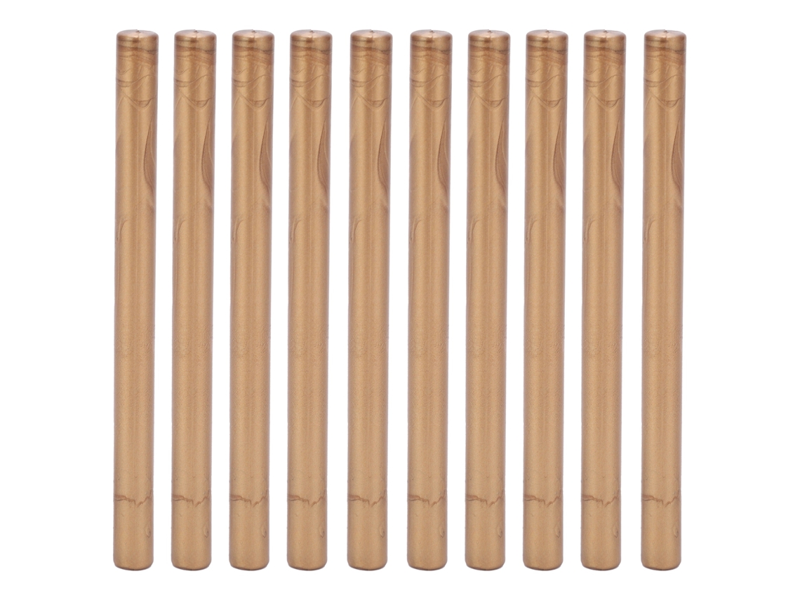 10 Barras De Cera Flexibles Sin Humo Para Sellar Sobres, Tarjetas Y Cartas Escritas A Mano, Color Oro Bronce Antiguo.