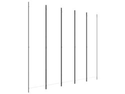 Biombo divisor de ambientes, 5 paneles, 250 x 220 cm, tela blanca y planchado, Dec030948